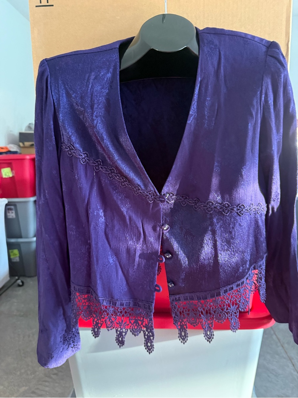 Women's Purple Lace-Trim Jacket m66 - Picture 4 of 5